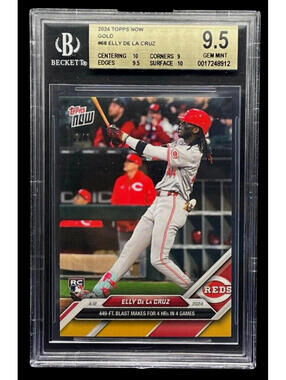 2024 Topps Now #68 Elly De La Cruz Reds Rookie (RC)  GOLD 1/1 BGS 9.5 Gem Mint